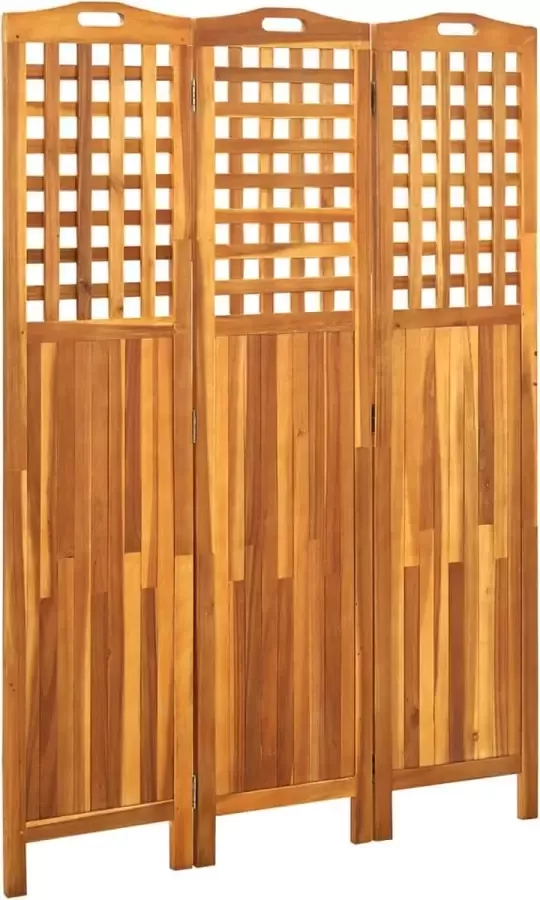 Decoways Kamerscherm met 3 panelen 121x2x170 cm massief acaciahout