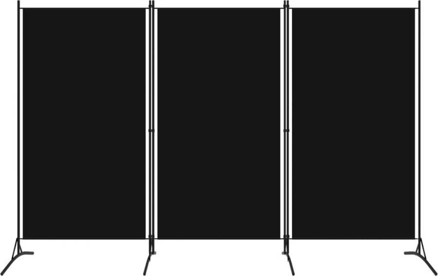 Decoways Kamerscherm met 3 panelen 260x180 cm zwart