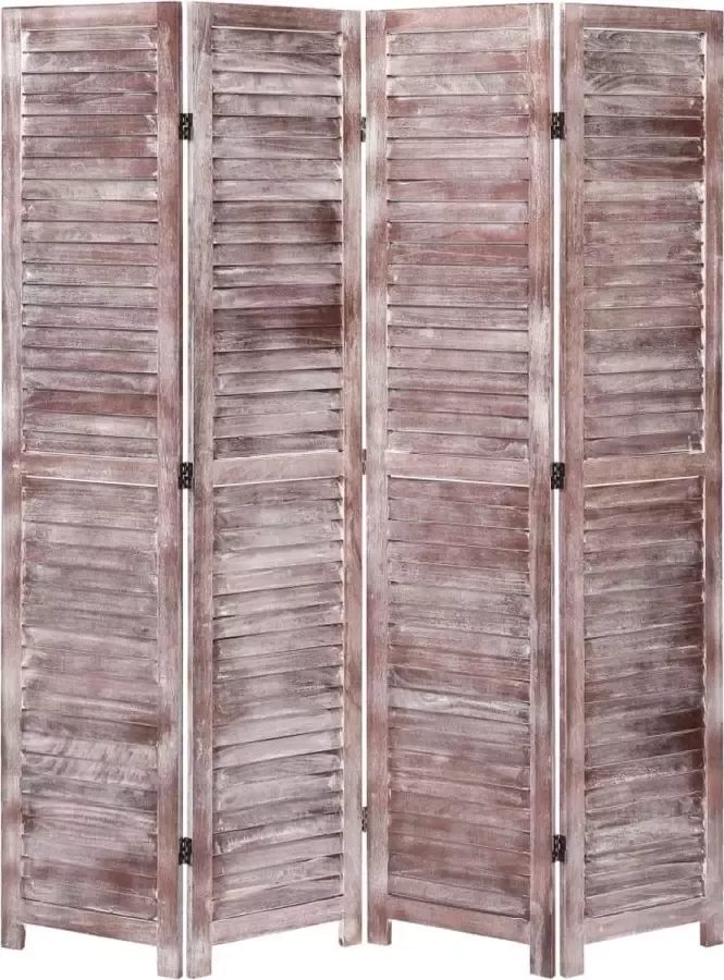 Decoways Kamerscherm met 4 panelen 140x165 cm hout bruin