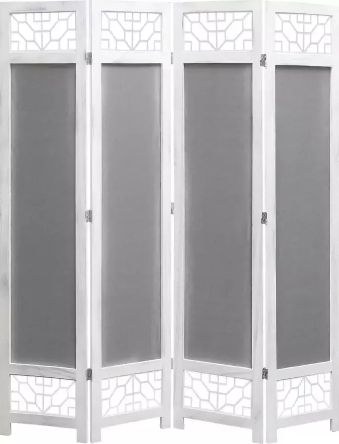 Decoways Kamerscherm met 4 panelen 140x165 cm stof grijs