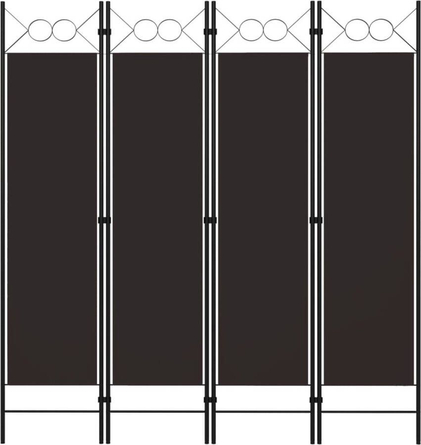 Decoways Kamerscherm met 4 panelen 160x180 cm bruin