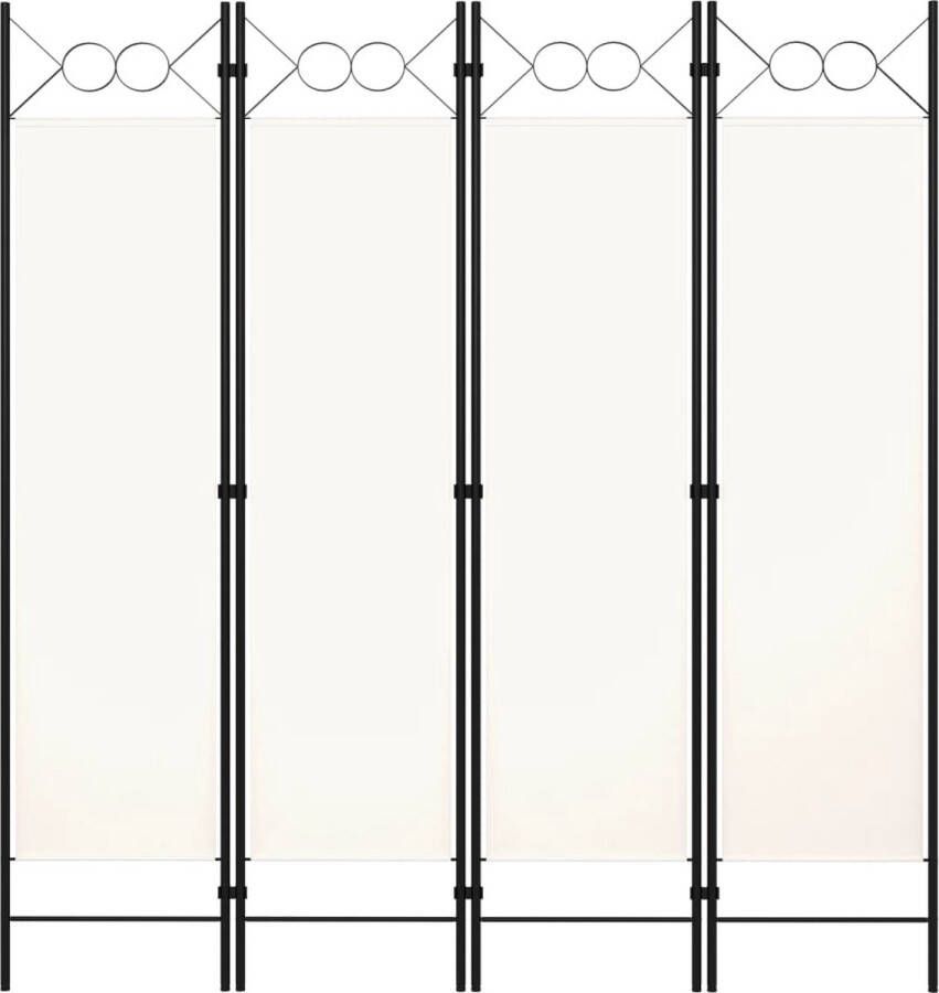 Decoways Kamerscherm met 4 panelen 160x180 cm crèmewit