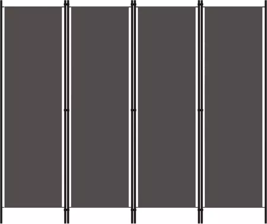 Decoways Kamerscherm met 4 panelen 200x180 cm antraciet