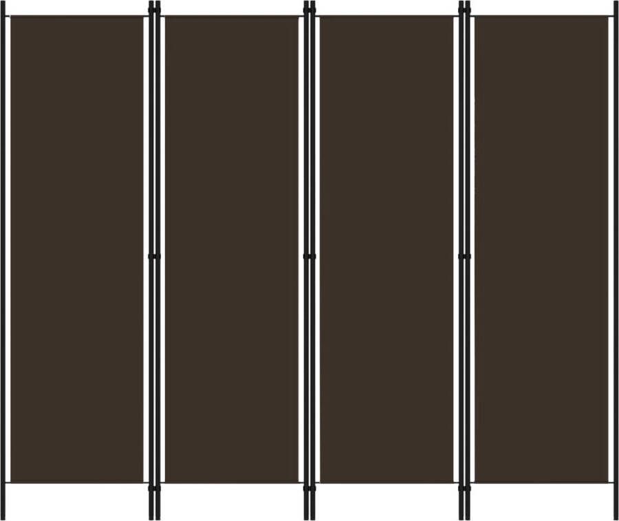 Decoways Kamerscherm met 4 panelen 200x180 cm bruin