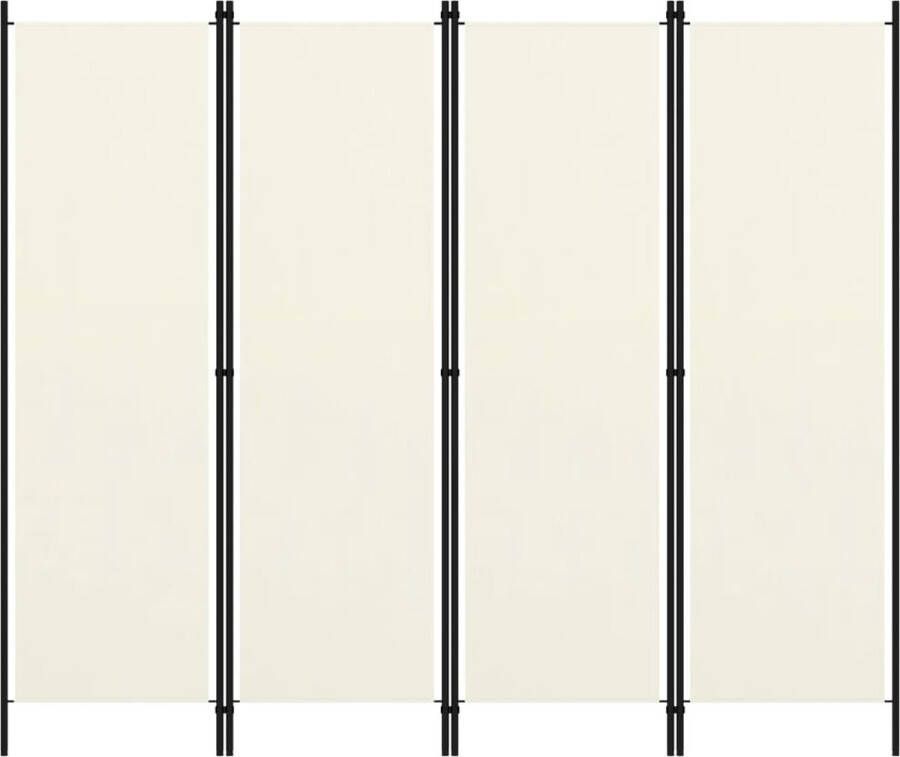 Decoways Kamerscherm met 4 panelen 200x180 cm crèmewit