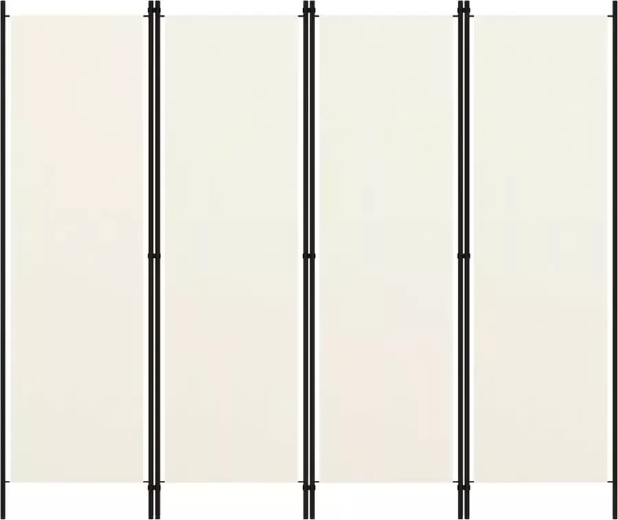 Decoways Kamerscherm met 4 panelen 200x180 cm crèmewit