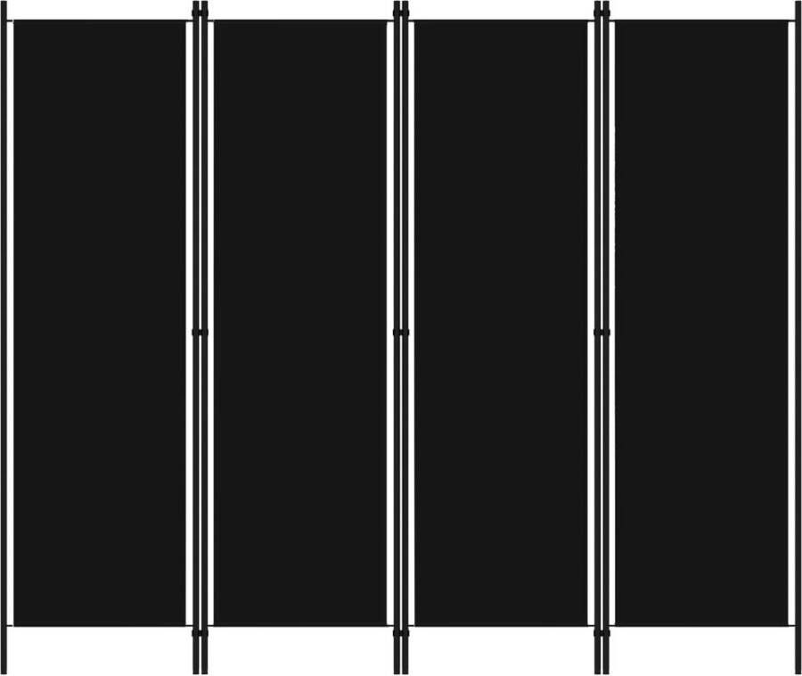 Decoways Kamerscherm met 4 panelen 200x180 cm zwart