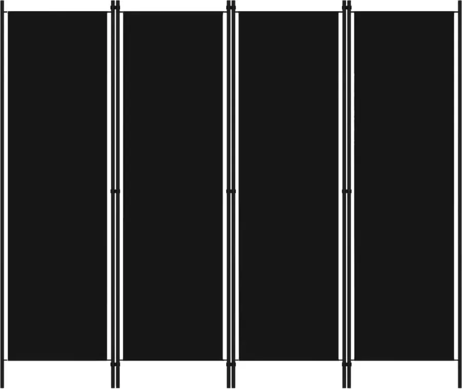 Decoways Kamerscherm met 4 panelen 200x180 cm zwart