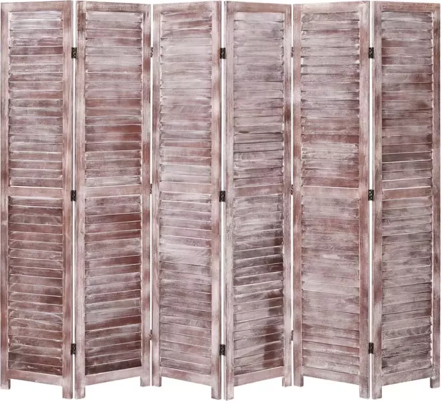 Decoways Kamerscherm met 6 panelen 210x165 cm hout bruin