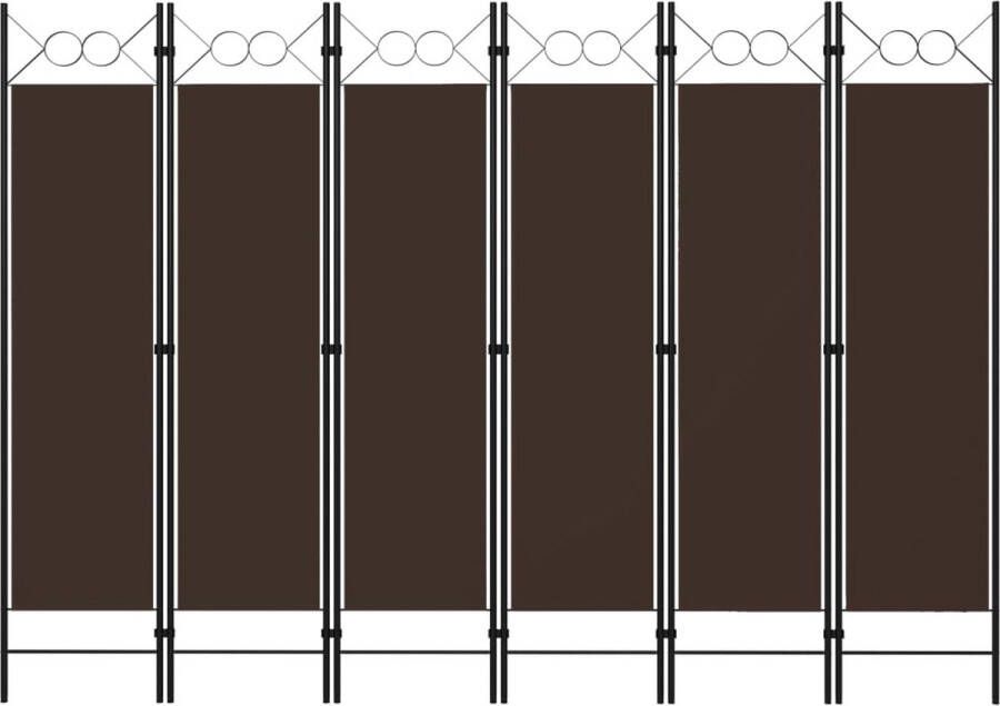 Decoways Kamerscherm met 6 panelen 240x180 cm bruin