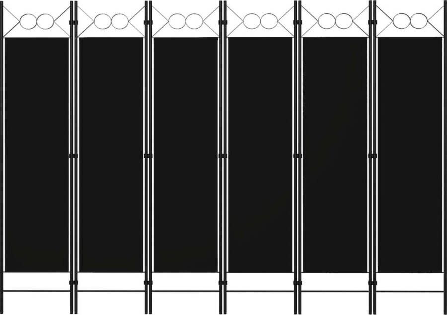 Decoways Kamerscherm met 6 panelen 240x180 cm zwart