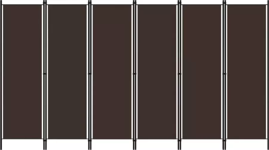 Decoways Kamerscherm met 6 panelen 300x180 cm bruin