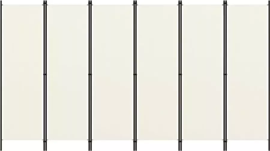 Decoways Kamerscherm met 6 panelen 300x180 cm crèmewit