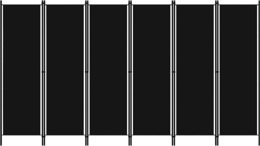 Decoways Kamerscherm met 6 panelen 300x180 cm zwart