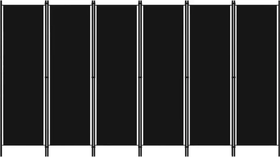 Decoways Kamerscherm met 6 panelen 300x180 cm zwart
