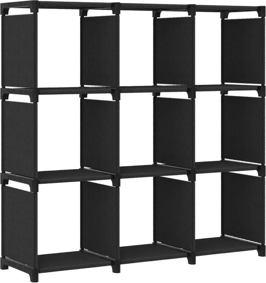 Decoways Kast met 9 vakken 103x30x107 5 cm stof zwart