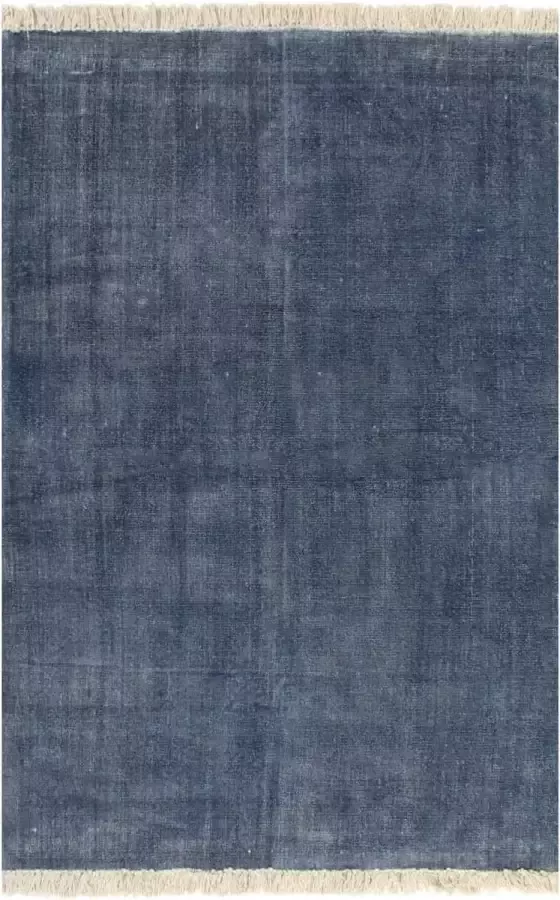 Decoways Kelim vloerkleed 120x180 cm katoen blauw