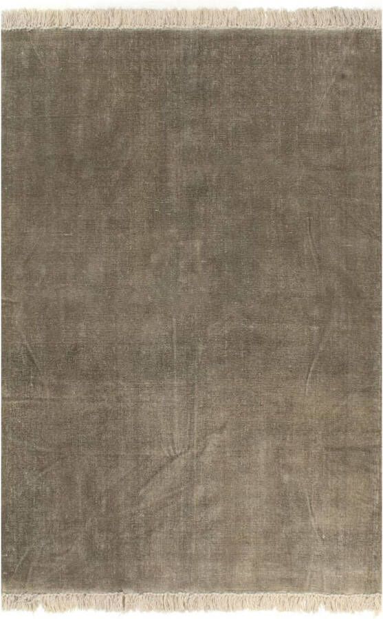 Decoways Kelim vloerkleed 120x180 cm katoen taupe