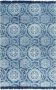 Decoways Kelim vloerkleed met patroon 120x180 cm katoen blauw - Thumbnail 2