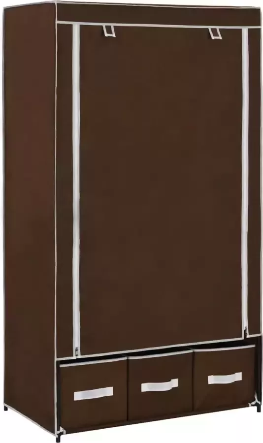 Decoways Kledingkast 87x49x159 cm stof bruin