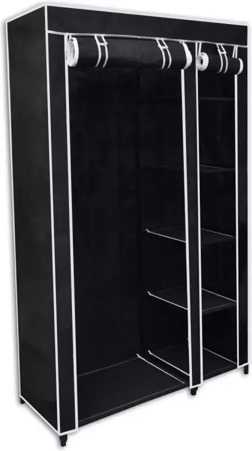 Decoways Kledingkast opvouwbaar 110x45x175 cm zwart