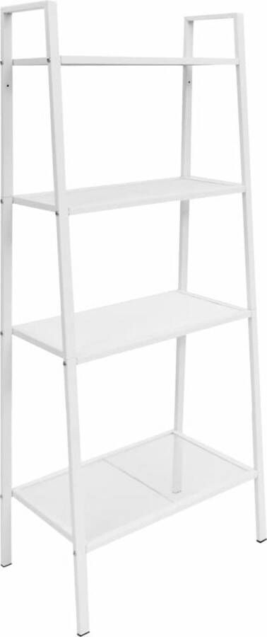 Decoways Ladder boekenkast 4 schappen metaal wit
