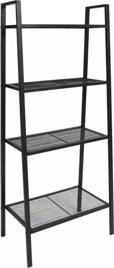 Decoways Ladder boekenkast 4 schappen metaal zwart