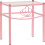 Decoways Nachtkastje 42 5x33x44 5 cm metaal en glas roze en transparant - Thumbnail 3