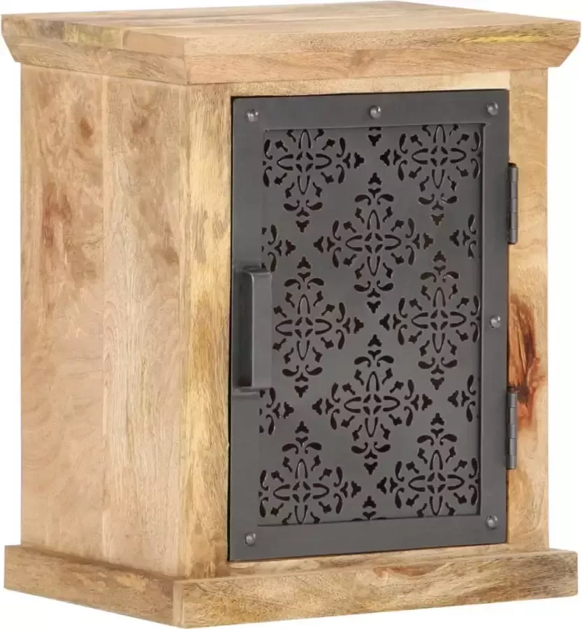 Decoways Nachtkastje met deur 40x30x50 cm massief mangohout