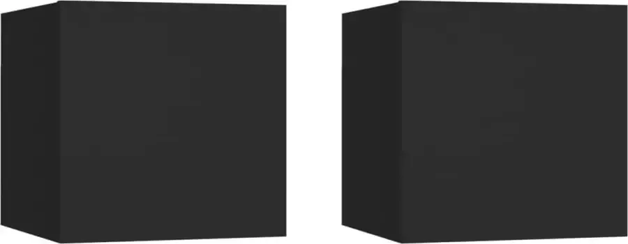 Decoways Nachtkastjes 2 stuks 30 5x30x30 cm spaanplaat zwart