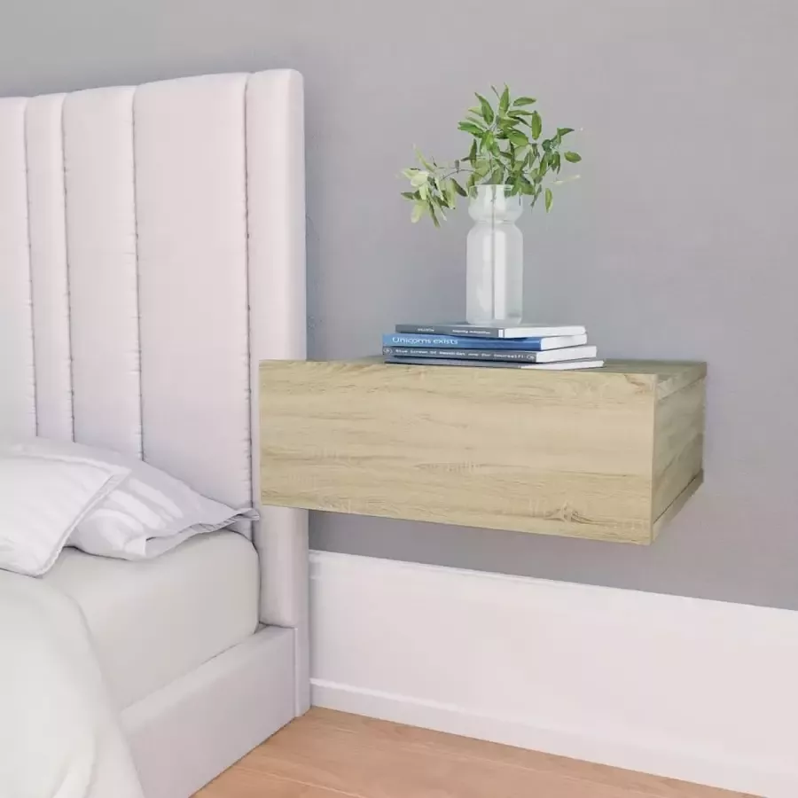 Decoways Nachtkastjes 2 stuks 40x30x15 cm spaanplaat sonoma eikenkleurig