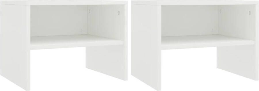 Decoways Nachtkastjes 2 stuks 40x30x30 cm spaanplaat wit