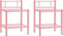 Decoways Nachtkastjes 2 stuks metaal en glas roze en transparant - Thumbnail 2