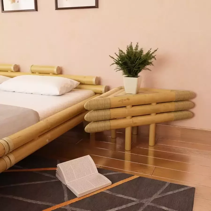 Decoways Nachtkastjes 60x60x40 cm bamboe natuurlijk 2 stuks