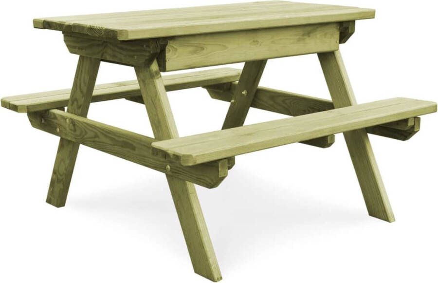 Decoways Picknicktafel met banken 90x90x58 cm geïmpregneerd grenenhout