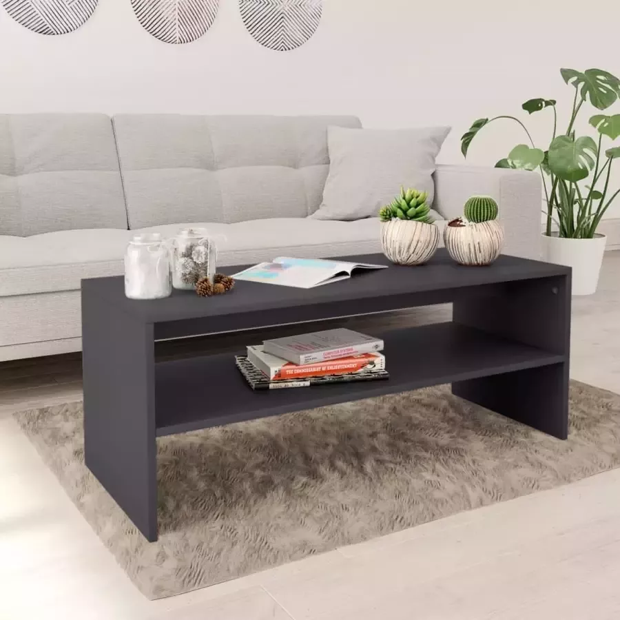 Decoways Salontafel 100x40x40 cm spaanplaat grijs