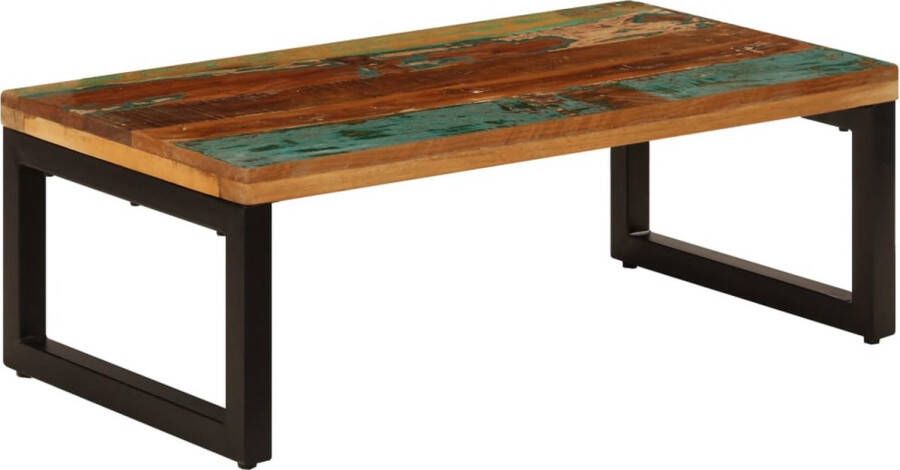 Decoways Salontafel 100x50x35 cm massief gerecycled hout en staal