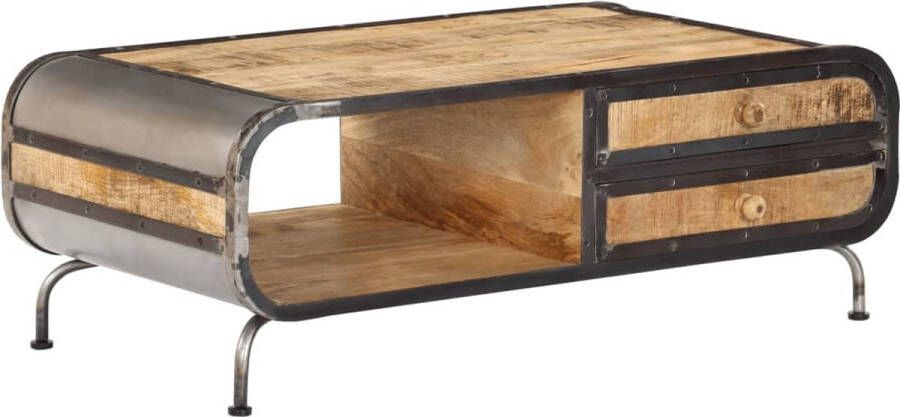 Decoways Salontafel 100x50x35 cm massief mangohout