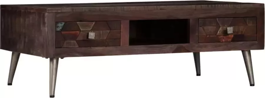 Decoways Salontafel 100x60x35 cm massief gerecycled hout