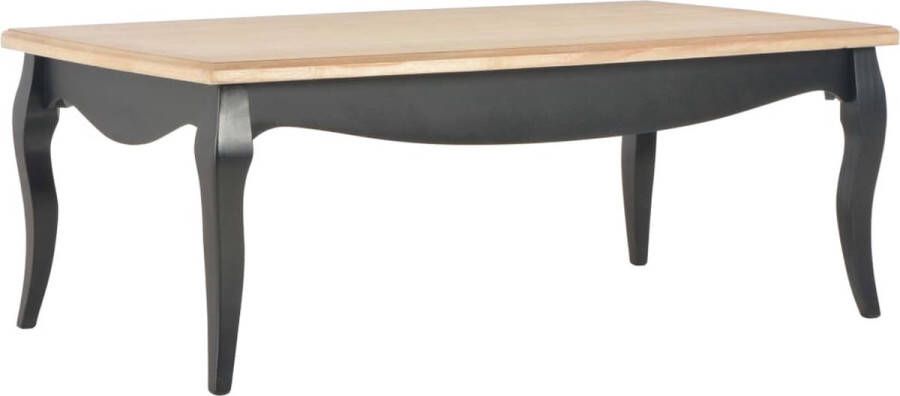 Decoways Salontafel 110x60x40 cm massief grenenhout zwart en bruin