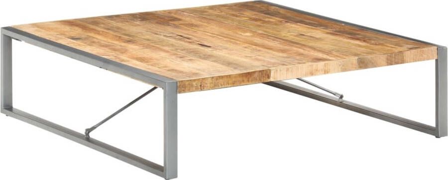 Decoways Salontafel 140x140x40 cm ruw mangohout