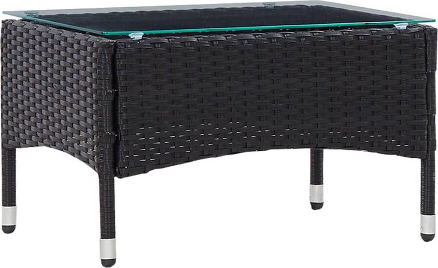 Decoways Salontafel 60x40x36 cm poly rattan zwart