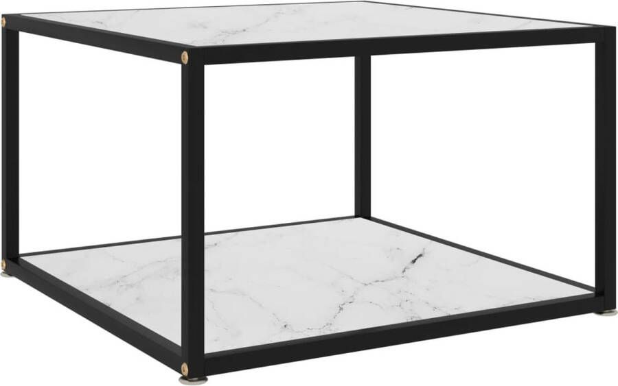 Decoways Salontafel 60x60x35 cm gehard glas wit