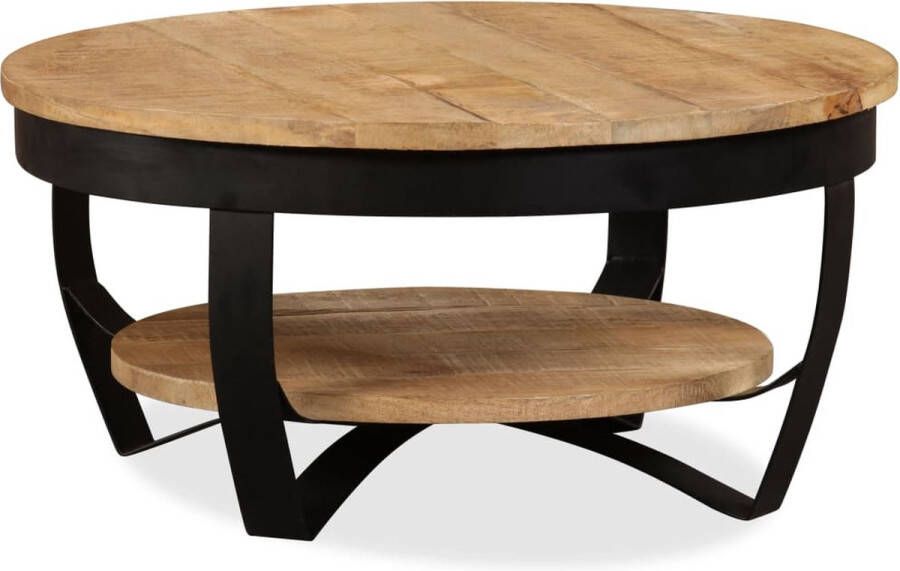 Decoways Salontafel 65x32 cm massief ruw mangohout