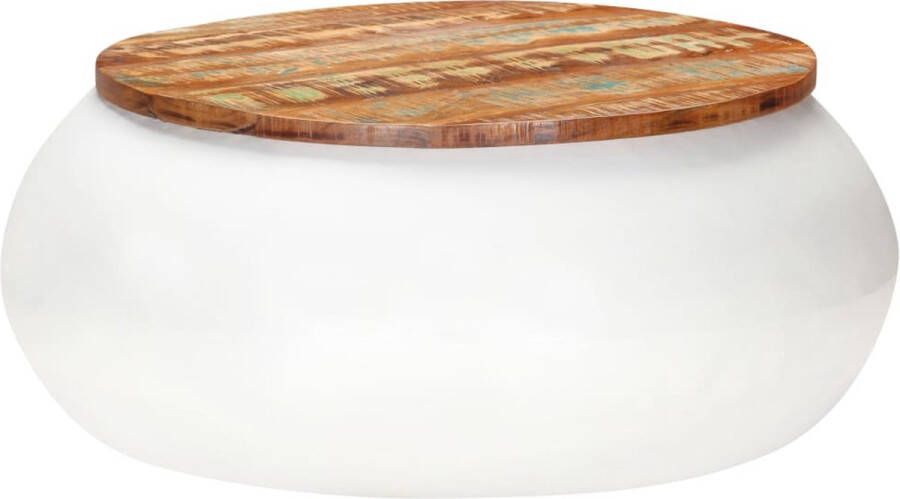 Decoways Salontafel 68x68x30 cm massief gerecycled hout wit