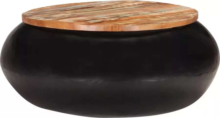 Decoways Salontafel 68x68x30 cm massief gerecycled hout zwart