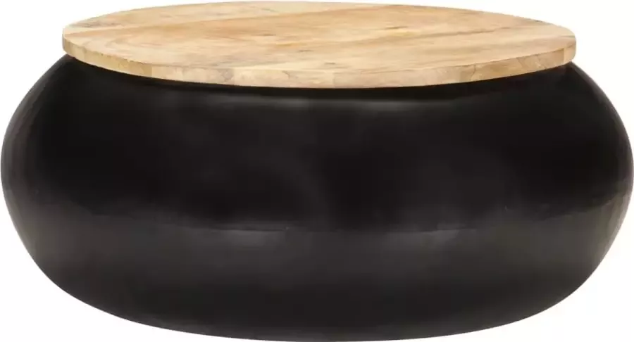 Decoways Salontafel 68x68x30 cm massief mangohout zwart