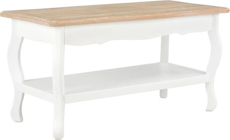 Decoways Salontafel 87 5x42x44 cm massief grenenhout wit en bruin