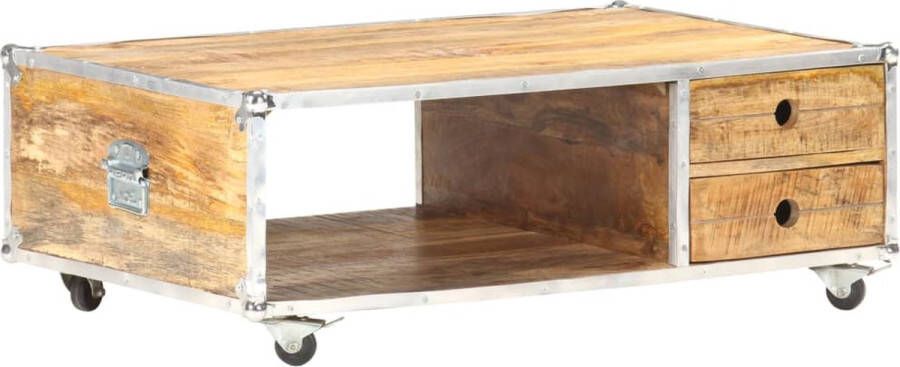 Decoways Salontafel 89x59x33 cm massief ruw mangohout