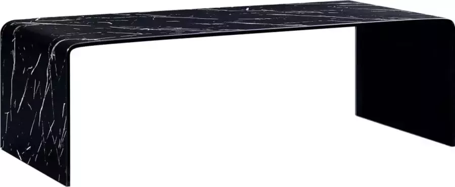 Decoways Salontafel 98x45x31 cm gehard glas marmer zwart
